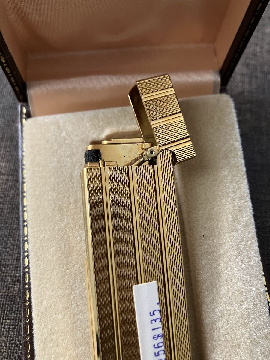 未使用保管品 Dunhill ダンヒル ライター ローラー式 ガスライター ゴールドカラー スクエア 着火未確認 1円〜_画像8