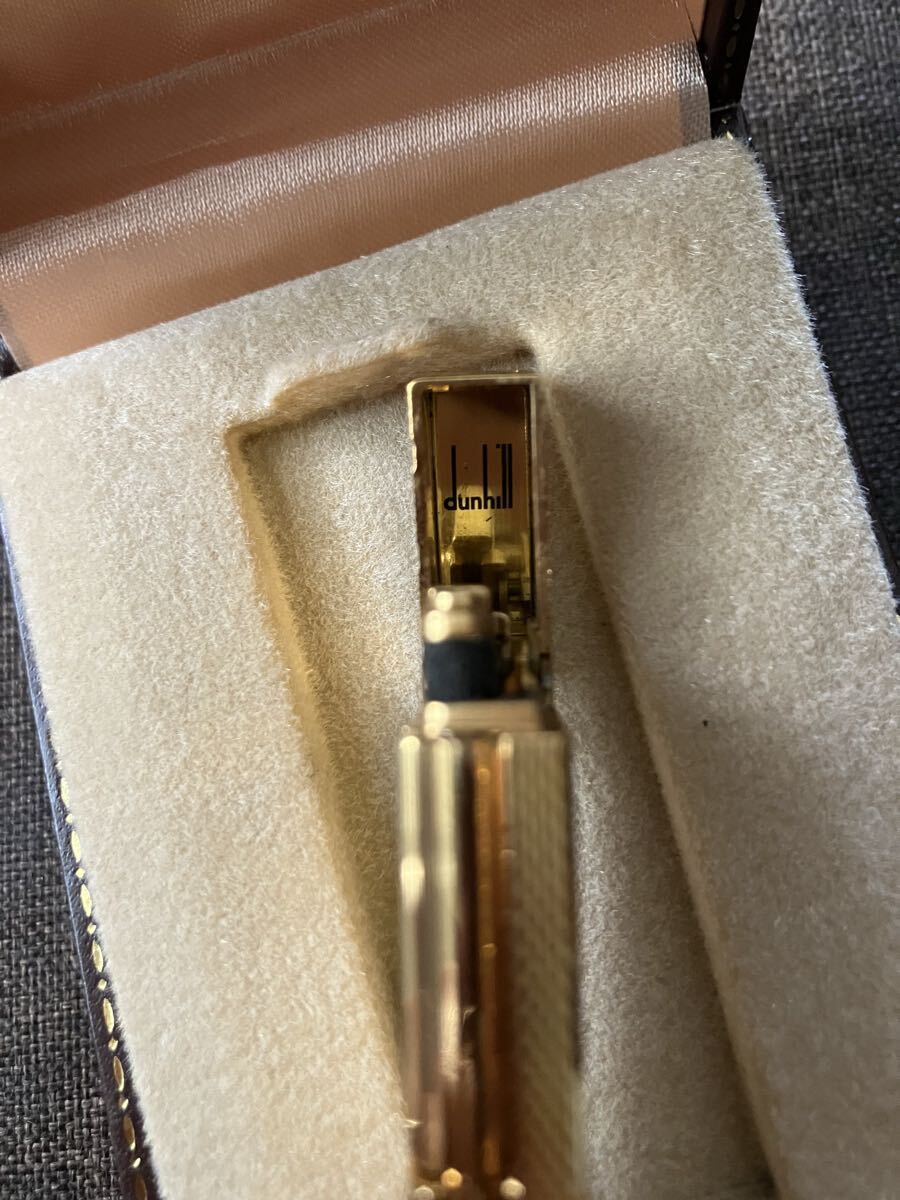 未使用保管品 Dunhill ダンヒル ライター ローラー式 ガスライター ゴールドカラー スクエア 着火未確認 1円〜_画像9