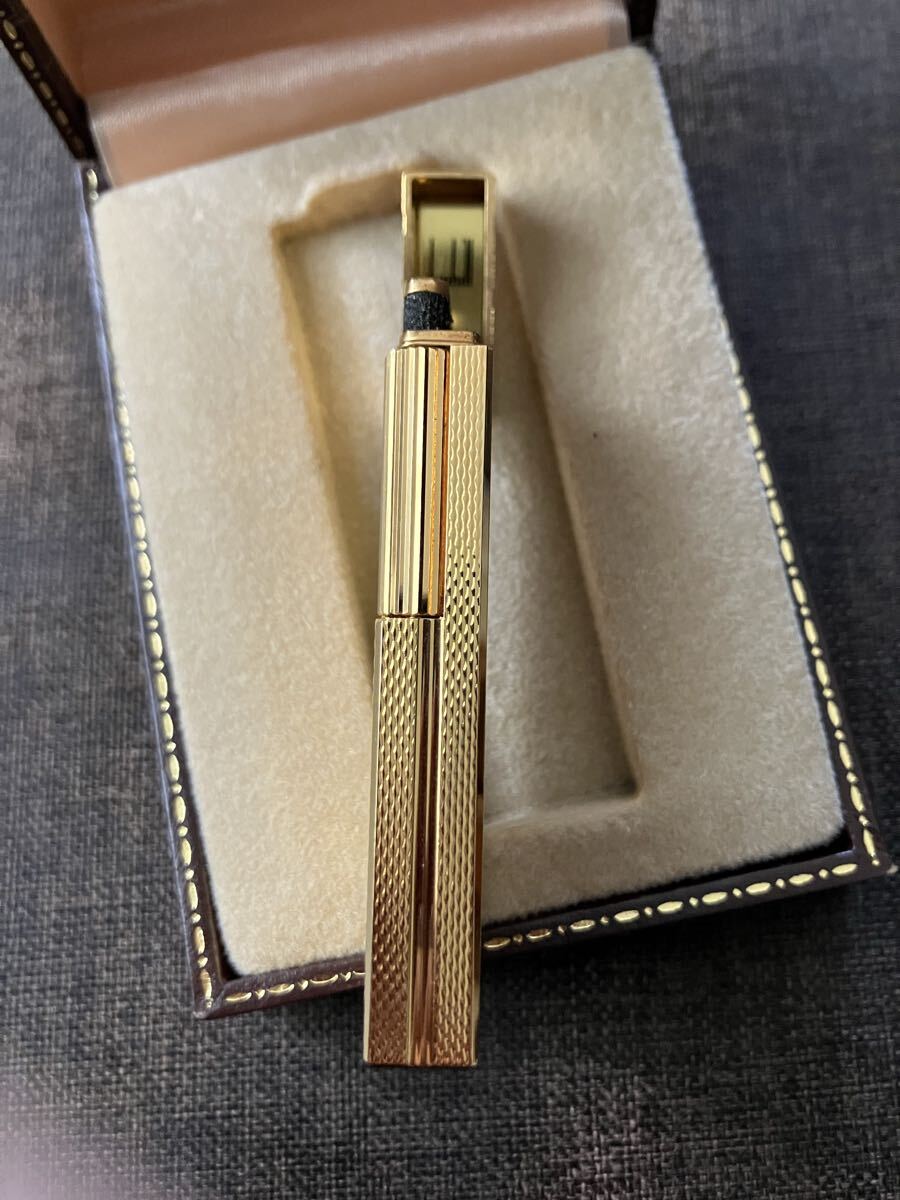 未使用保管品 Dunhill ダンヒル ライター ローラー式 ガスライター ゴールドカラー スクエア 着火未確認 1円〜_画像10