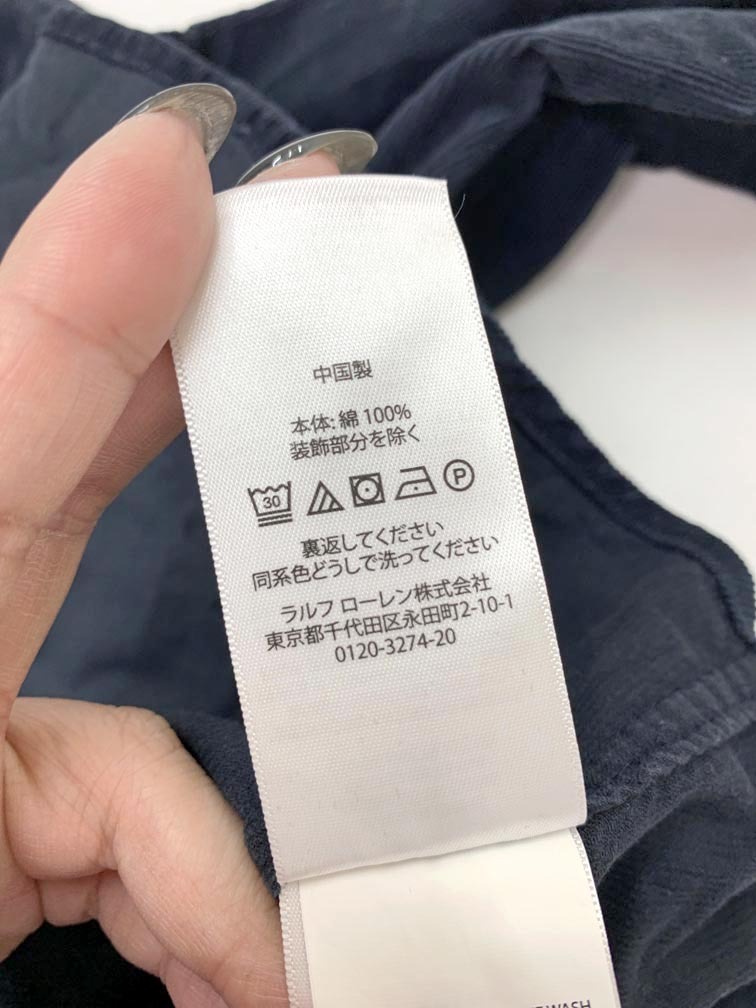 ゆうパケットOK POLO RALPH LAUREN ポロ ラルフローレン 長袖 ボタンダウン コーデュロイ シャツ sizem/10-12/紺 ■■_画像5