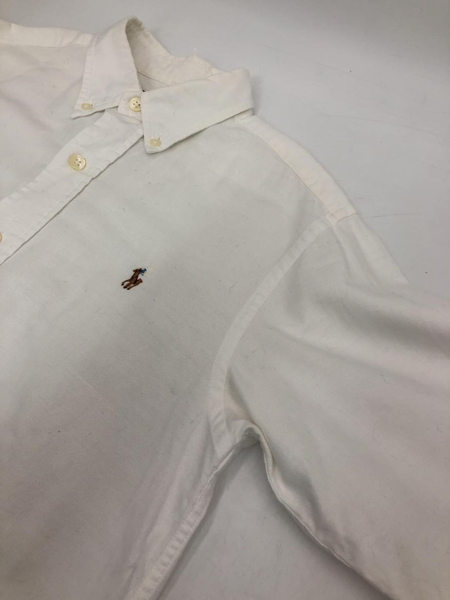 ゆうパケットOK POLO RALPH LAUREN ポロ ラルフローレン ナイガイ ワンポイント刺 ボタンダウン シャツ size160/白 ■■ ☆ fjb6 子供服_画像7