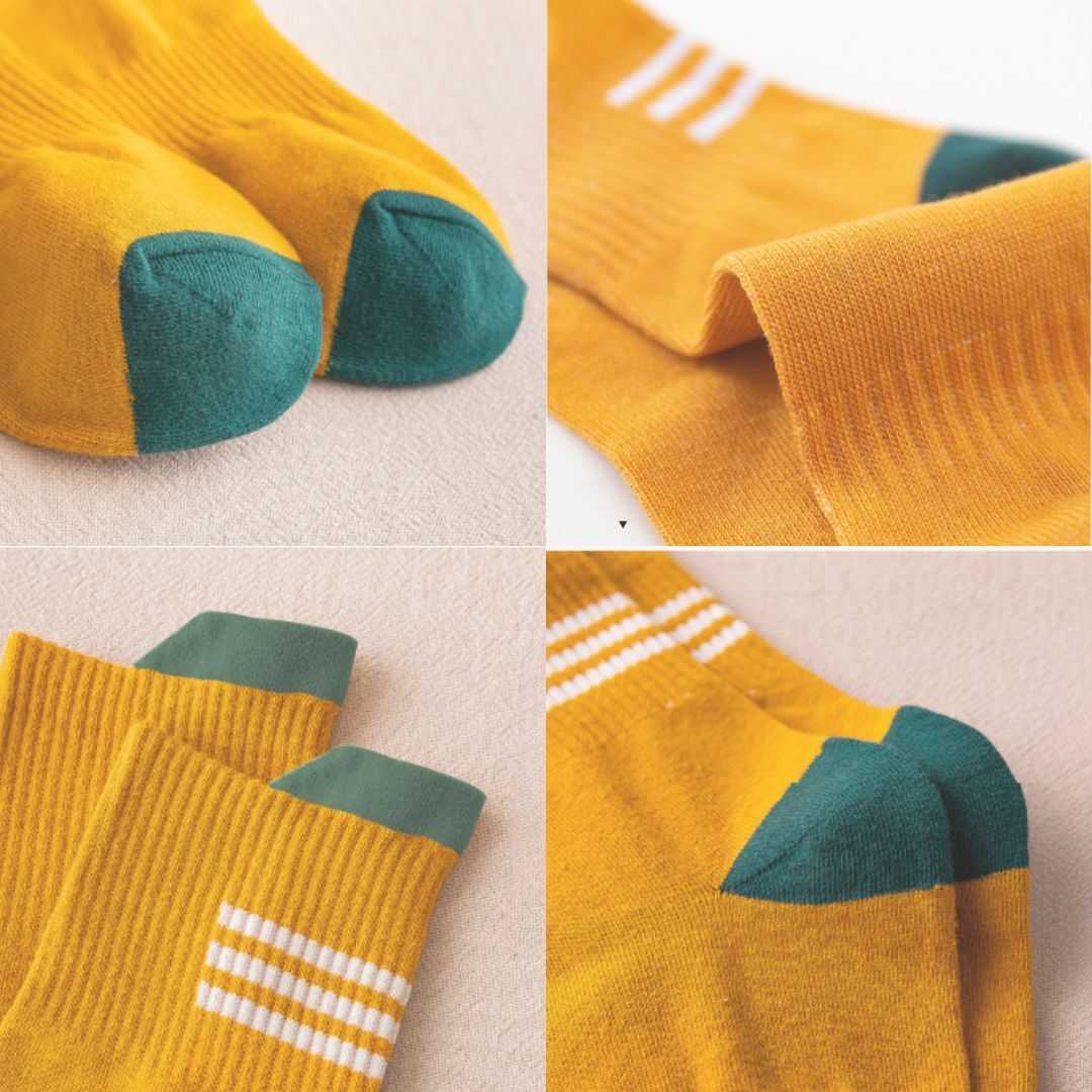 メンズ ソックス 10足セット 靴下 クルーソックス 通気 抗菌防臭 春夏秋 スポーツ カジュアル 厚み ライン 送料無料 新品 まとめ売り_画像4