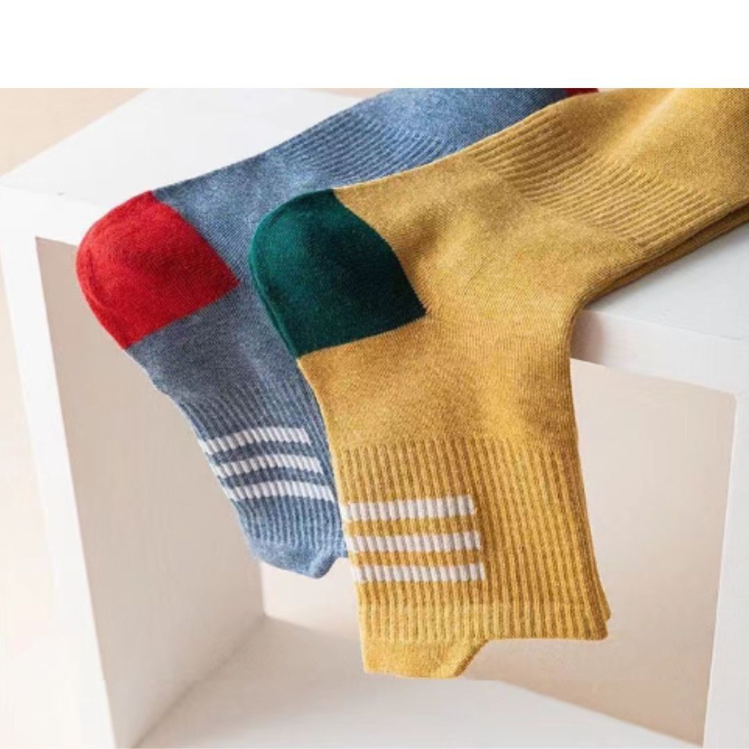 メンズ ソックス 10足セット 靴下 クルーソックス 通気 抗菌防臭 春夏秋 スポーツ カジュアル 厚み ライン 送料無料 新品 まとめ売り_画像10