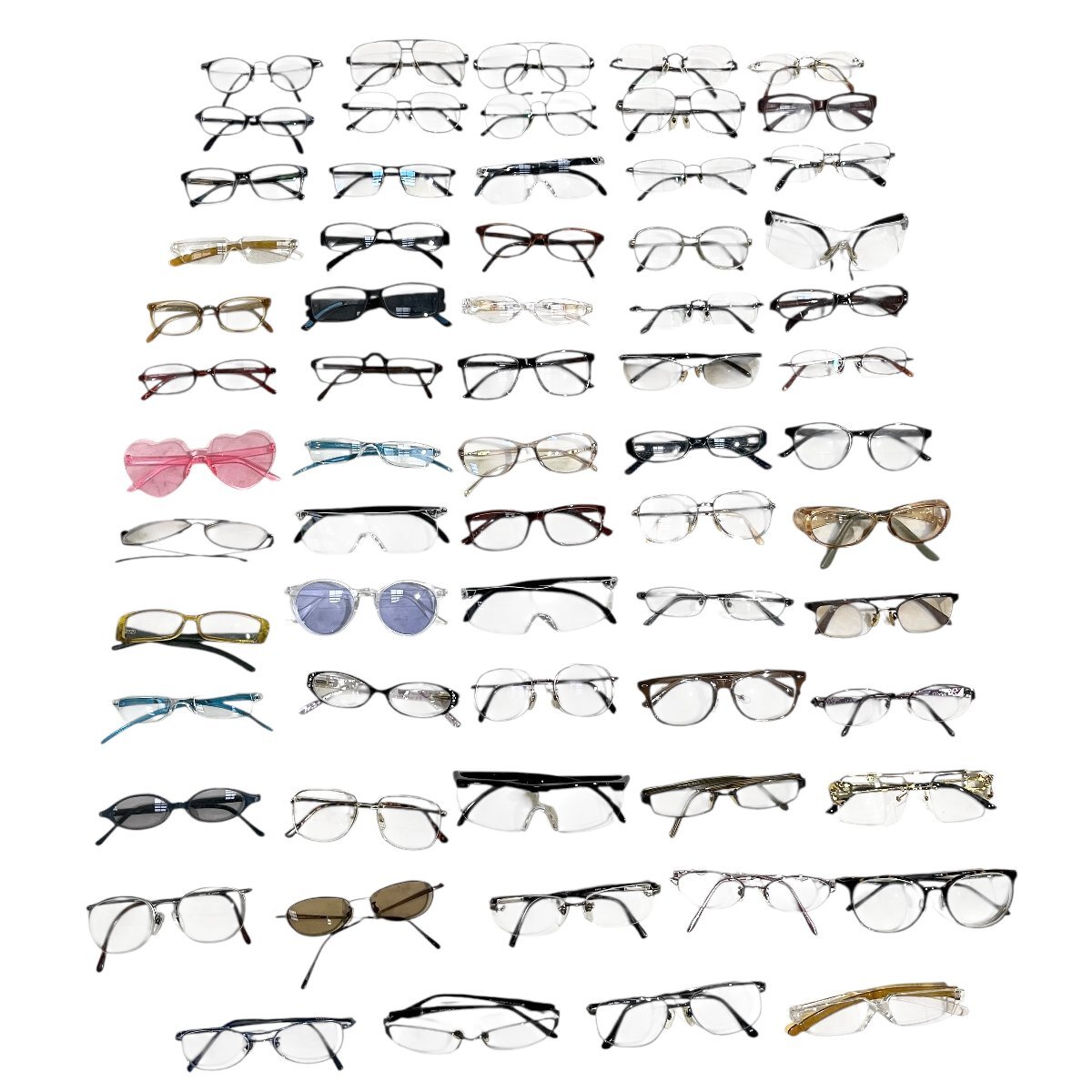 眼鏡　メガネ　サングラス　大量　おまとめ　HOYA/AIRWARK/XCLUSIV/OXFORD POLOCLUB　他　64点　中古品　100サイズ　蘇さ(BBY1917)_画像1