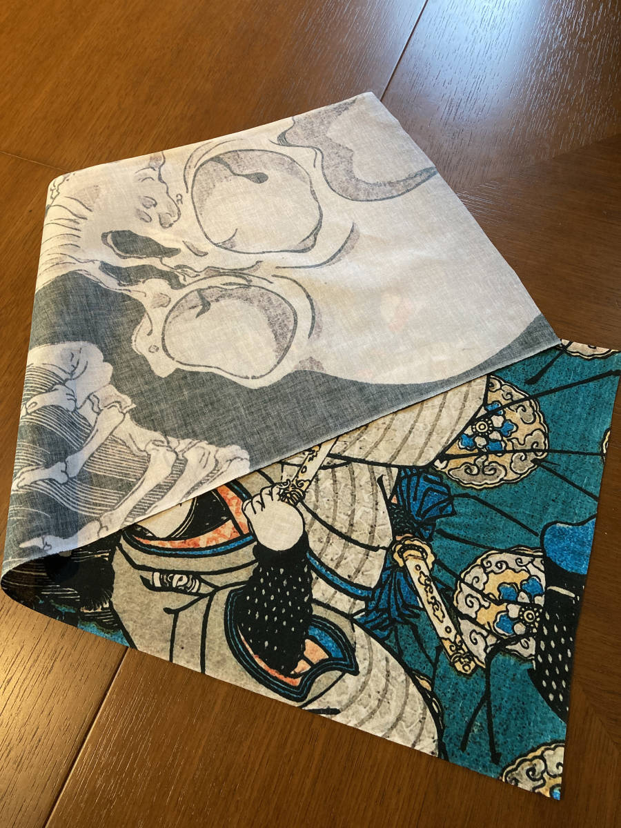 相馬の古内裏 縦柄 手ぬぐい 歌川国芳 浮世絵　手拭い　サイズは約88cm 35cm_画像4