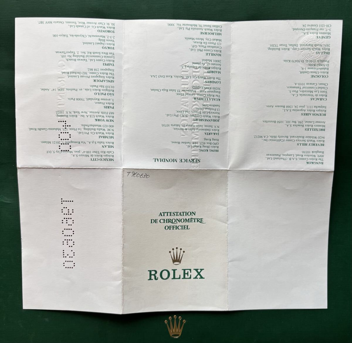 ロレックス ROLEX 69173 ギャラ ギャランティー 保証書 ギャランティ デイトジャスト Datejust レディース Garantie Guarantee タグ _画像2