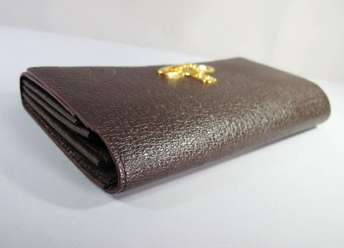 ★ 美品 ヴィヴィアンウエストウッド 小銭入れ付き長財布 ダークブラウン 革