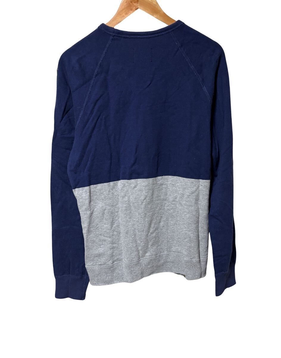 レイニングチャンプ カラーブロック スウェット ネイビー グレー M カナダ製 Reigning Champ Color Block Sweatshirt Navy トレーナー 長袖_画像2