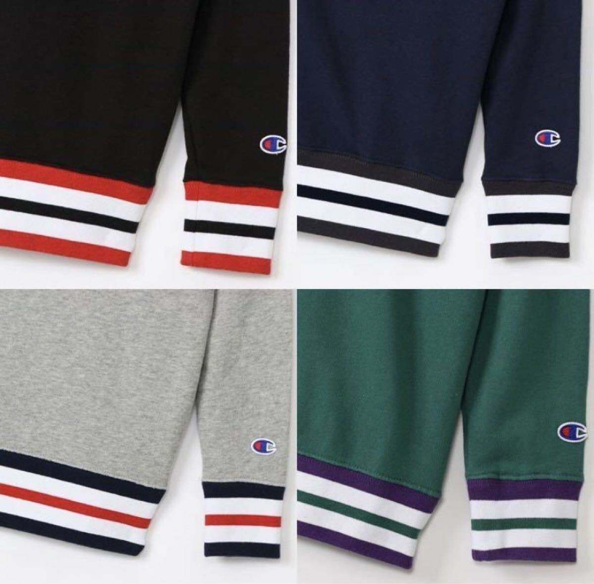 新品13581CHAMPIONチャンピオン110㎝　グレー　リブライントレーナー　スウェット男女兼用ユニセックス通学通園公園着お揃いコーデ_画像7