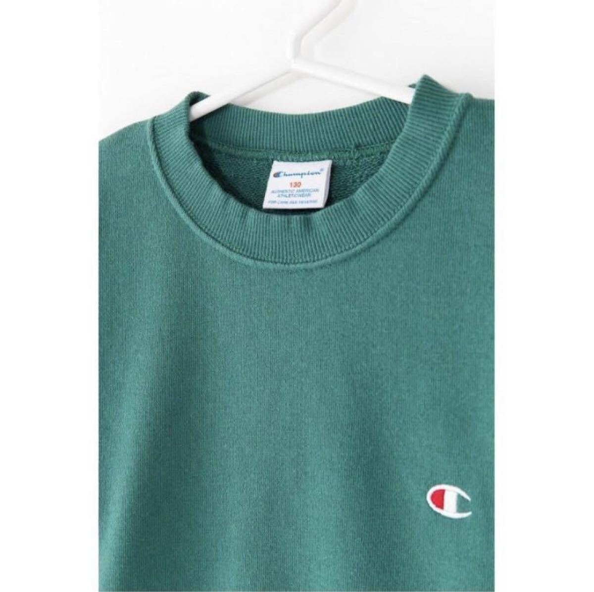 新品13581CHAMPIONチャンピオン110㎝　グレー　リブライントレーナー　スウェット男女兼用ユニセックス通学通園公園着お揃いコーデ_画像5