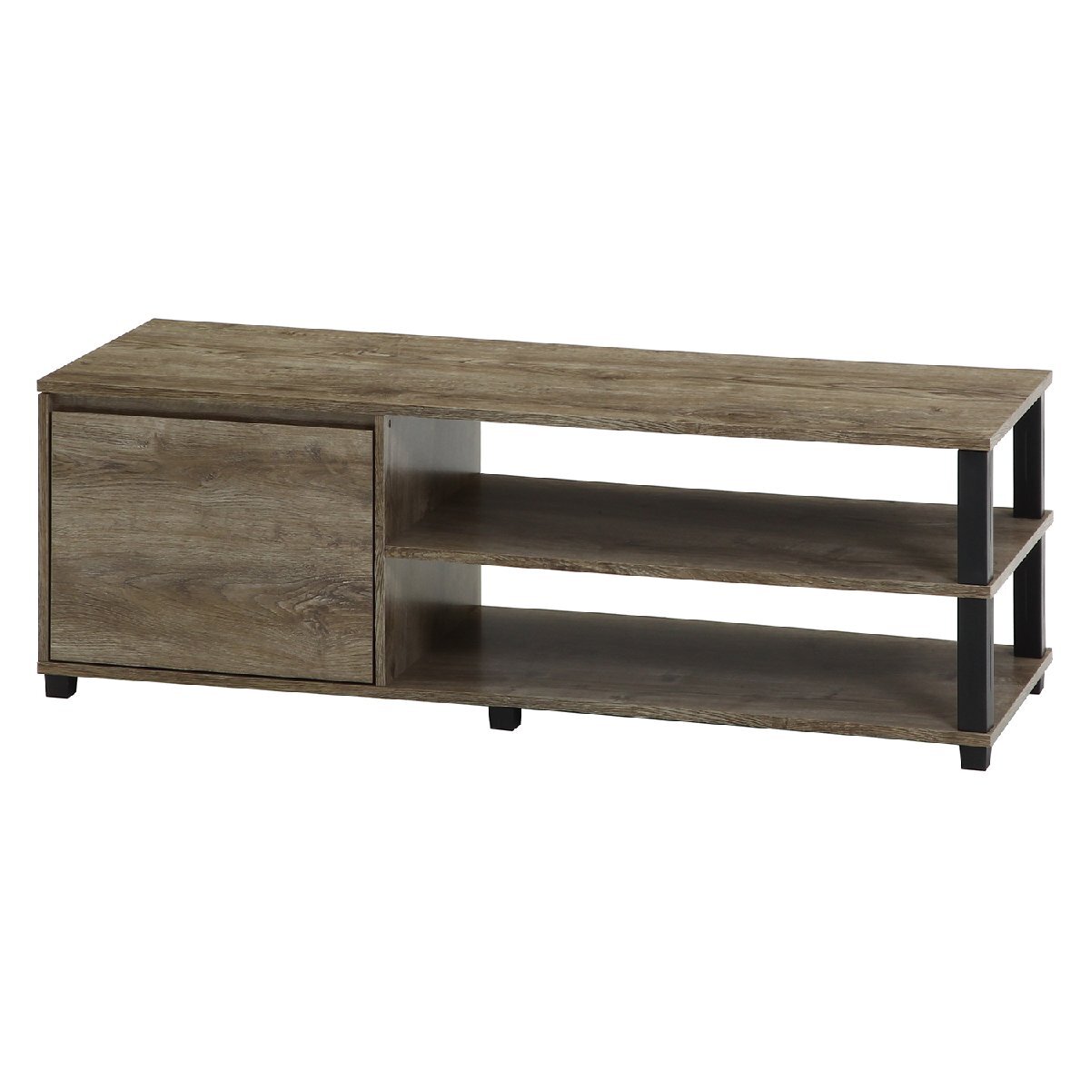 送料無料 引き出し収納付き テレビ臺 ローボード 飾り棚 テレビラック AVボード オープンラック 幅119cm奧行40cm高さ40cm ナチュラル 新品