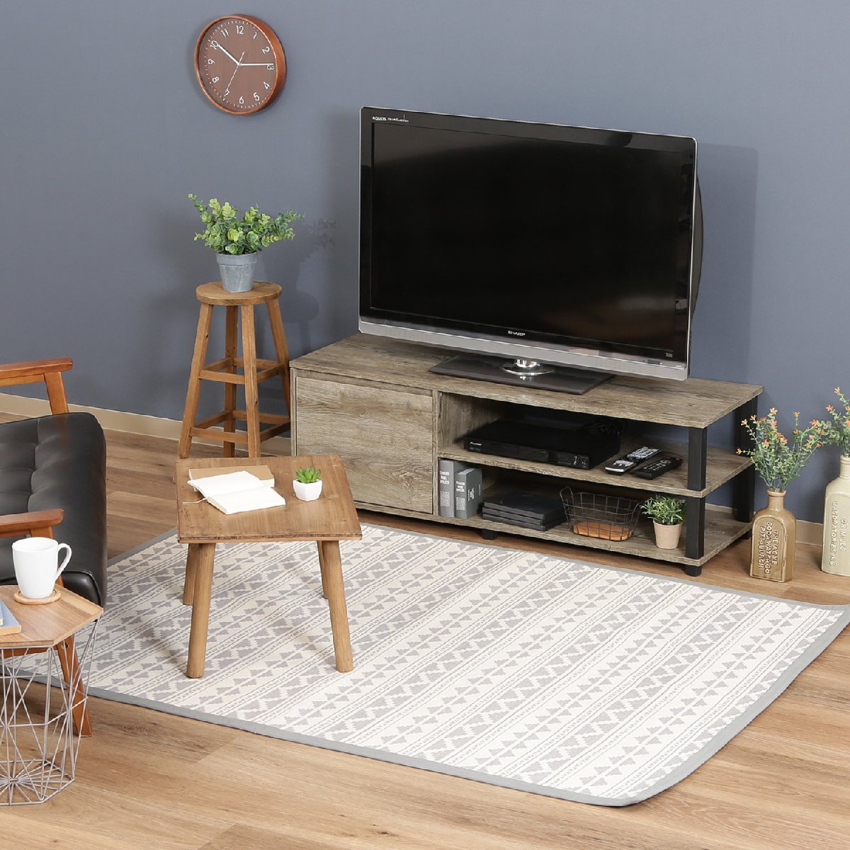 送料無料 引き出し収納付き テレビ臺 ローボード 飾り棚 テレビラック AVボード オープンラック 幅119cm奧行40cm高さ40cm ナチュラル 新品