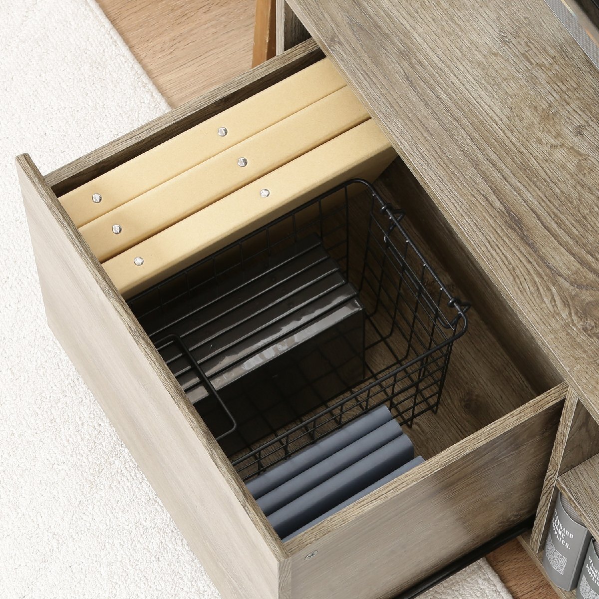 送料無料 引き出し収納付き テレビ臺 ローボード 飾り棚 テレビラック AVボード オープンラック 幅119cm奧行40cm高さ40cm ナチュラル 新品