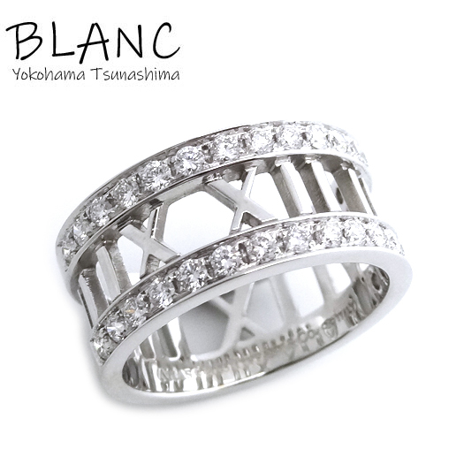 Tiffany Atlas половина кольцо с бриллиантом 11.5 номер K18 белое золото K18WG бриллиант Tiffany&Co. Yokohama BLANC  Tiffany Atlas половина кольцо с бриллиантом 11.5 номер K18 белое золото K18WG бриллиант Tiffany&Co. Yokohama BLANC