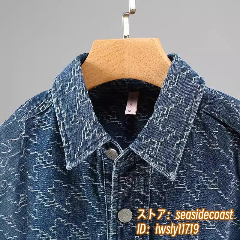入手困難◆デニムシャツ メンズ 長袖シャツ 千鳥格 デニムジャケット 極美品 ヴィンテージ お洒落 個性 トレンド カジュアル ゆったり XL_画像5