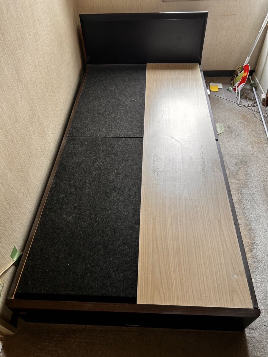 サータ 高級マットレス シングルベッド 木製フレームマットレスセット 木目調_画像2