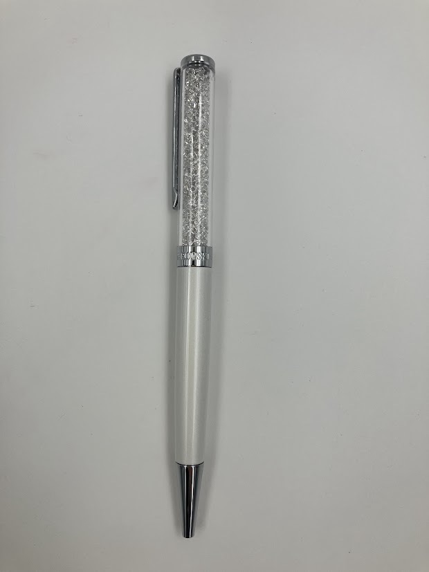 SWAROVSKI スワロフスキー ボールペン 文房具 ブランド 有名 ホワイト シルバー 未使用_画像1