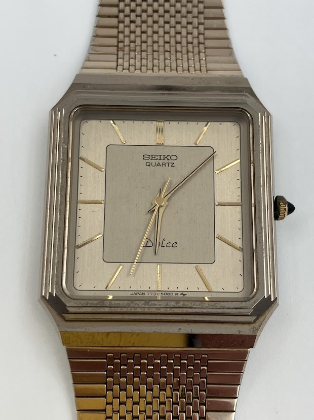 SEIKO/セイコー◇DOLCE/ドルチェ/7731-5081◇1985年製♂クオーツ　動作未確認_画像1