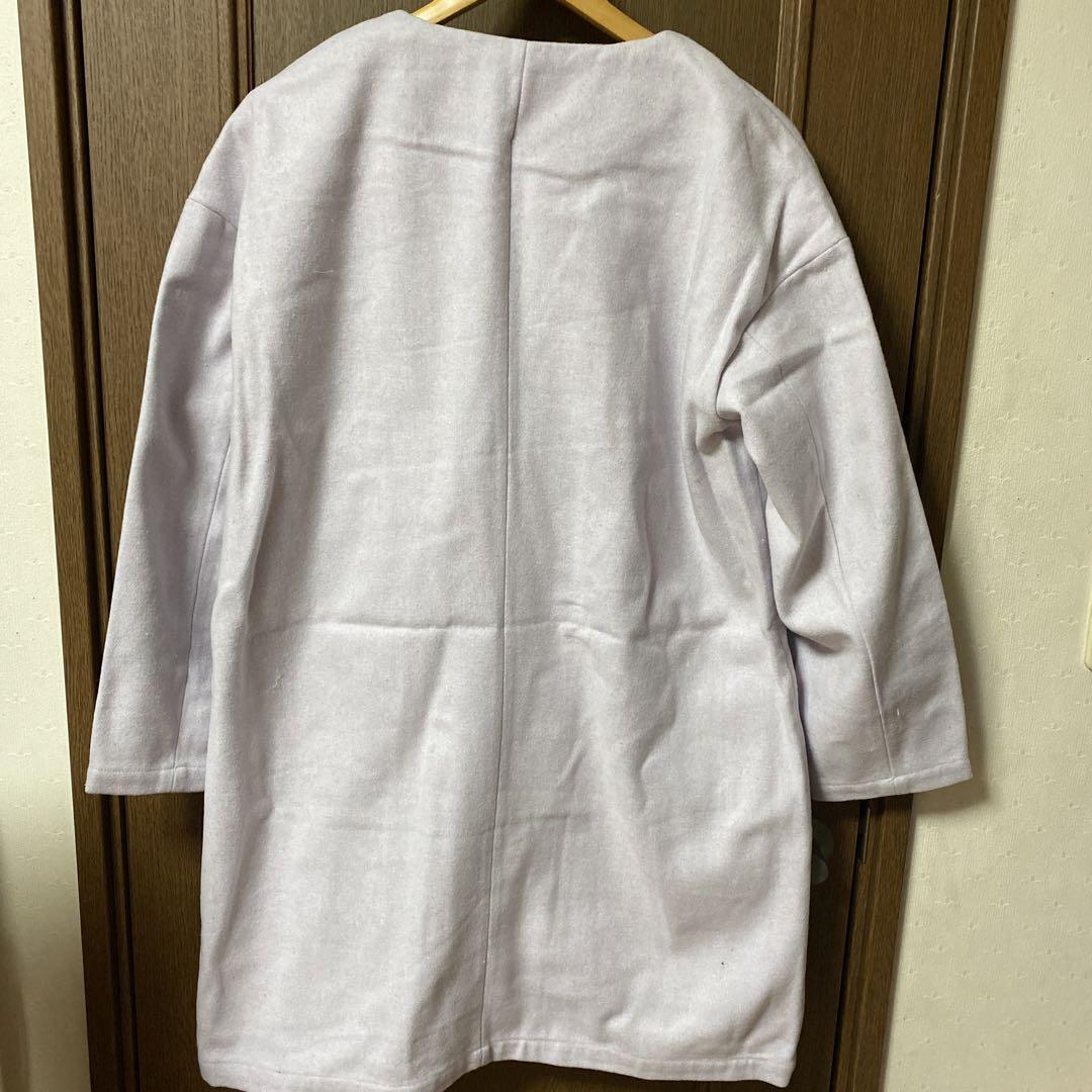 エヘカソポ◆ehka sopo◆ノーカラーコート◆ラベンダー◆フリー_画像2