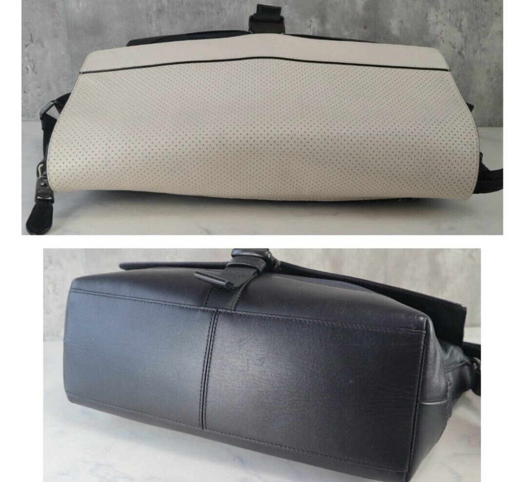 近年モデル 極美品 コーチ COACH メンズ バイクバッグ テレインメッセンジャーバッグ ショルダー 斜め掛け レザー 生成り 黒 ビジネス_画像7