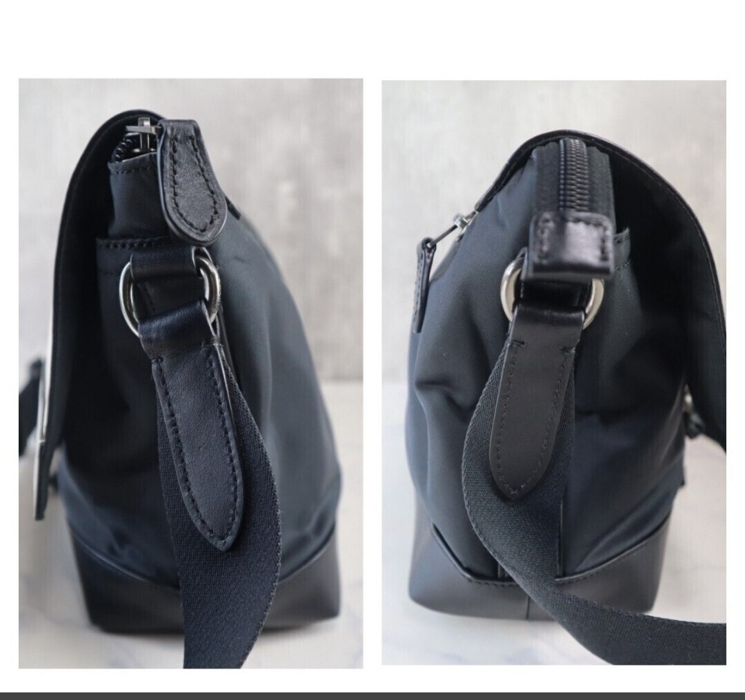 近年モデル 極美品 コーチ COACH メンズ バイクバッグ テレインメッセンジャーバッグ ショルダー 斜め掛け レザー 生成り 黒 ビジネス_画像8