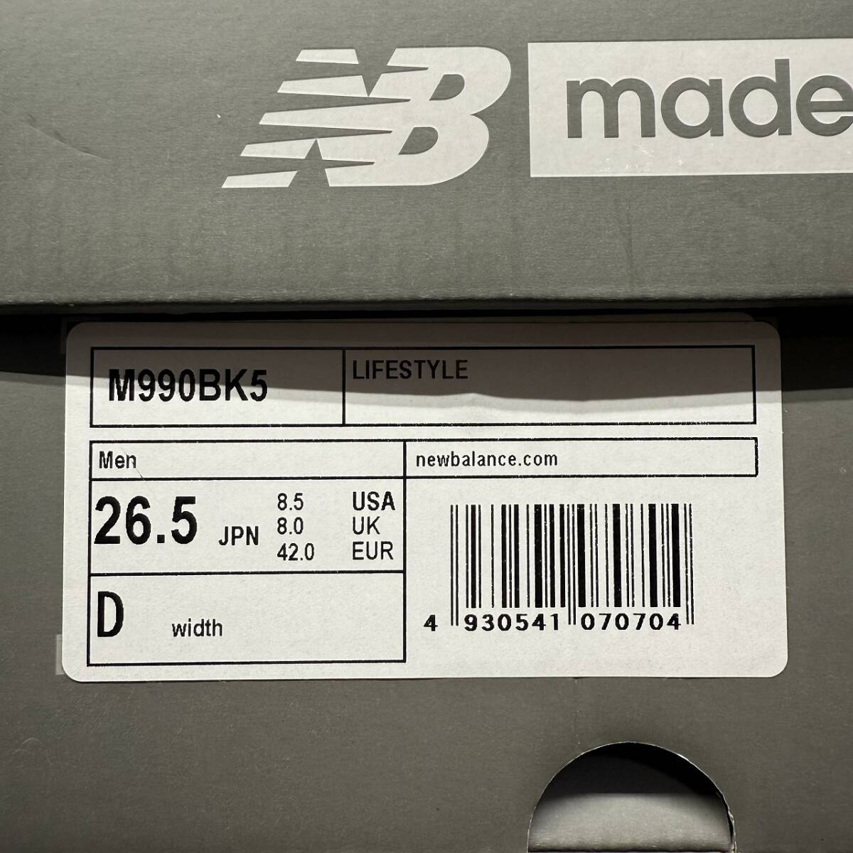 NEW BALANCE M990BK5 SIZE-26.5cm ニューバランス ブラック スニーカー_画像7