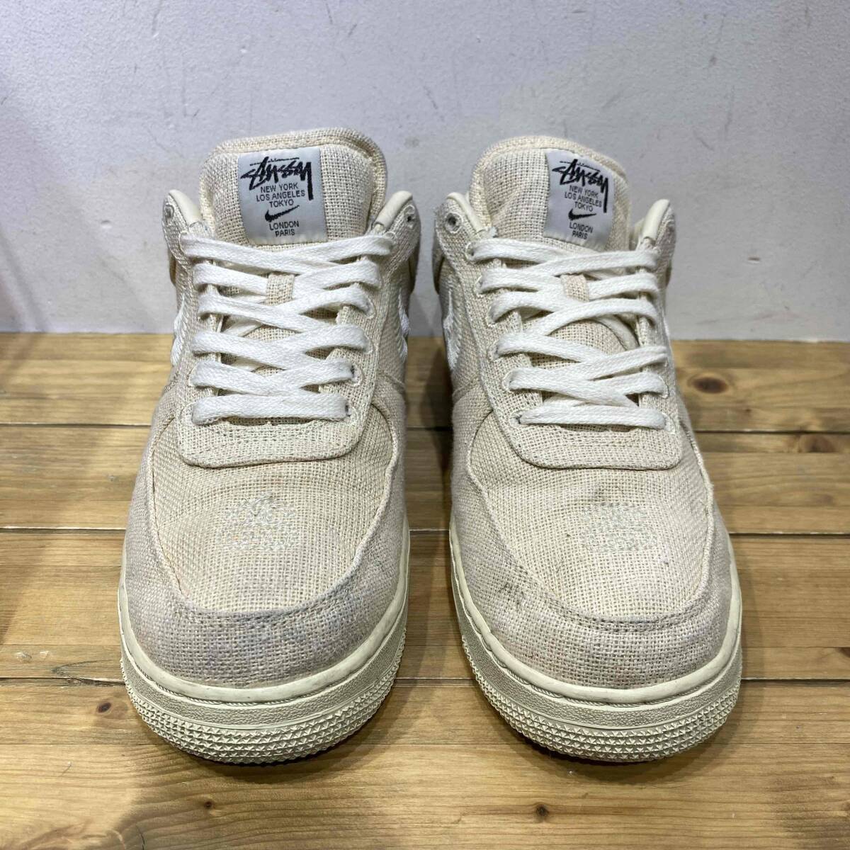 NIKE 2020 × STUSSY AIR FORCE 1 LOW FOSSIL 27.5cm CZ9084-200 ナイキ ステューシー エアフォースワンロー フォッシル スニーカー_画像2