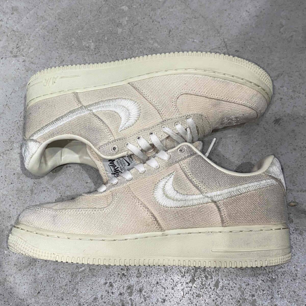 NIKE 2020 × STUSSY AIR FORCE 1 LOW FOSSIL 27.5cm CZ9084-200 ナイキ ステューシー エアフォースワンロー フォッシル スニーカー_画像5