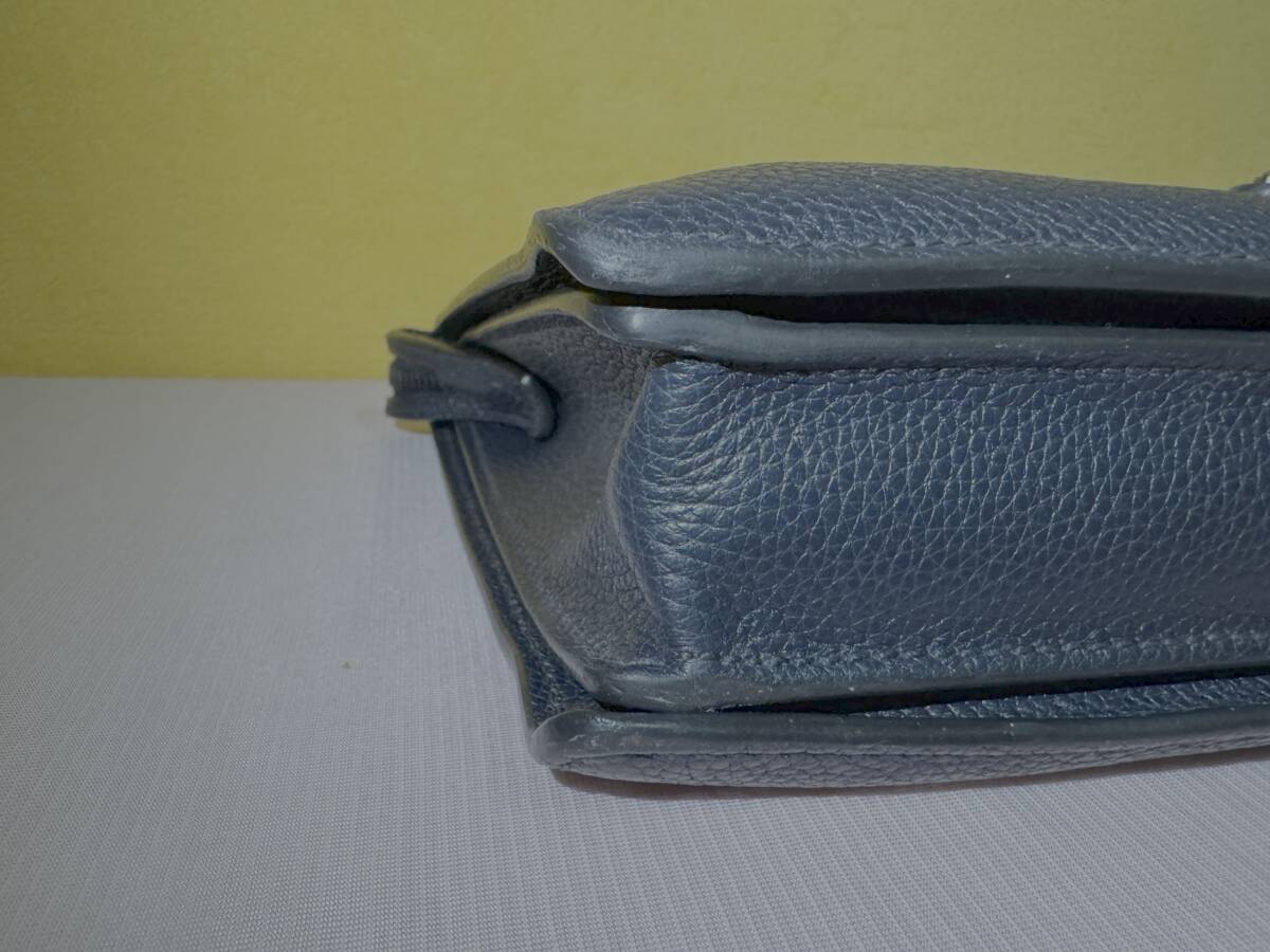 プラダ セカンドバッグ メンズ ブルー 2VF001 美品 型押し レザー ストラップ付 中古 PRADA_画像10