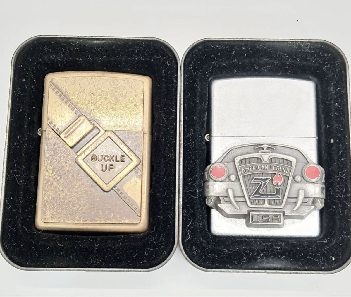 ZIPPO/ジッポー/オイルライター/ゴールド/シルバー/2点まとめ売り/Z/ヴィンテージ_画像1