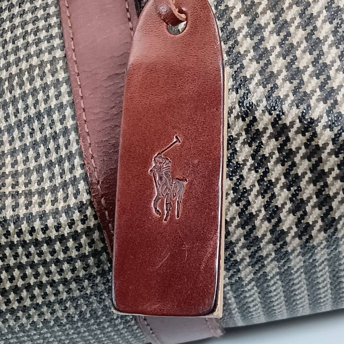 POLO RALPH LAUREN/ポロラルフローレン/レザー/ボストンバッグ/チェック柄/ヴィンテージ_画像7