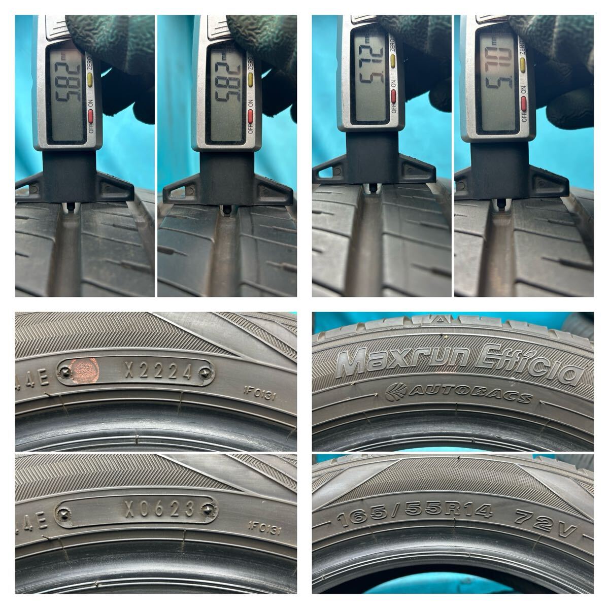 ①2024.2023年製165/55R14バリ山!中古タイヤ4本セット AUTOBACS MAX EFFICIAオートバックス マックスランエフィシア_画像10