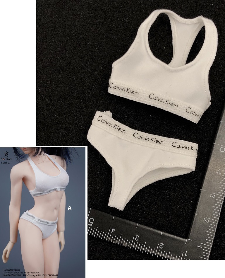 送料110円~)白 1/6 スポブラ 女性 タンクトップ パンツ SATOYS 服 (検 DAMTOYS ブラジャー ブラ TBleague phicen ホットトイズ フィギュア_画像1