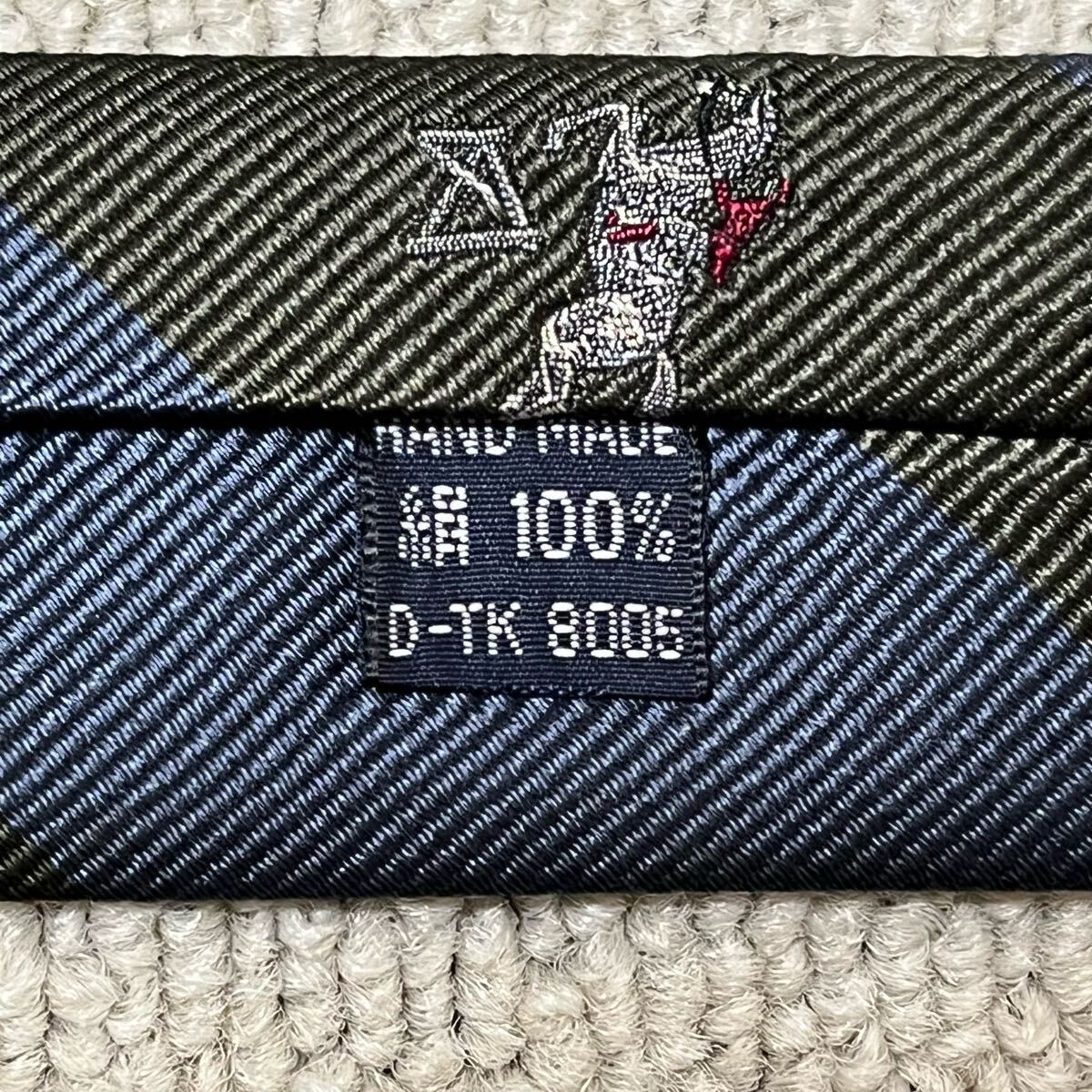 送料無料 バーバリー ネクタイ ネイビー グリーン シルク100% BURBERRY ホースロゴ 高級 正規品 スーツ フォーマル_画像7