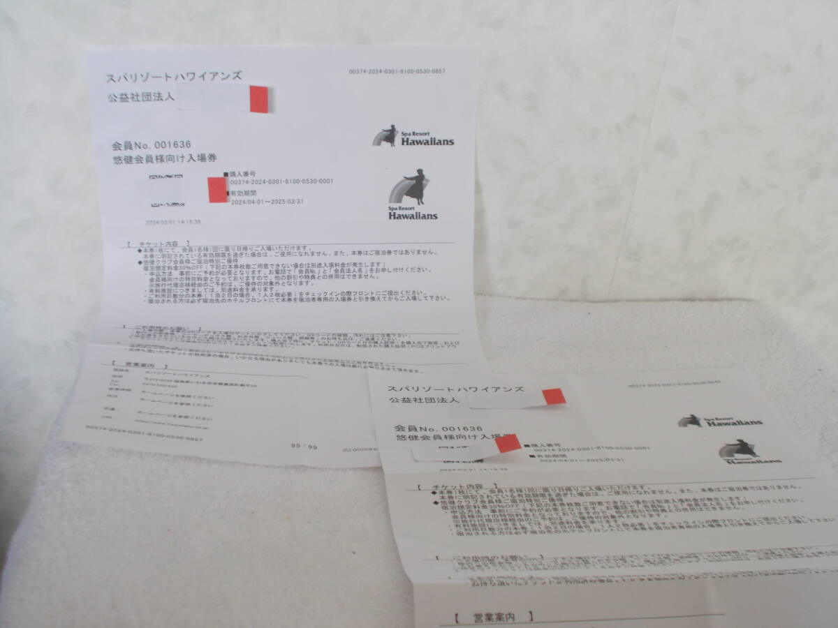 ハワイアンズ入場券 2025.12.31まで　2枚のみ