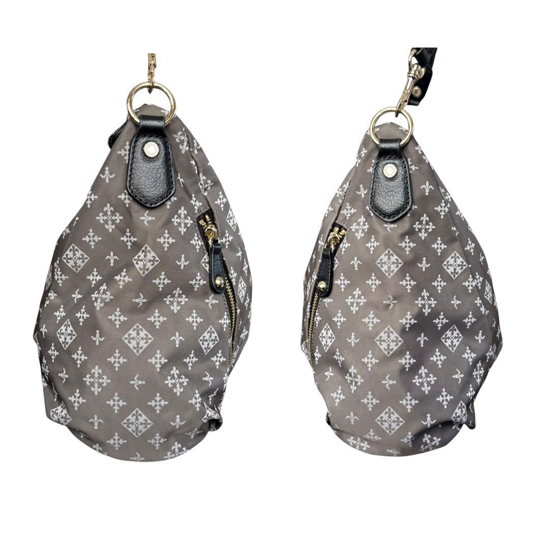 極美品 russet ラシット 2way ショルダーバッグ ワンショルダーバッグ モノグラム 総柄 ナイロン グレー_画像6