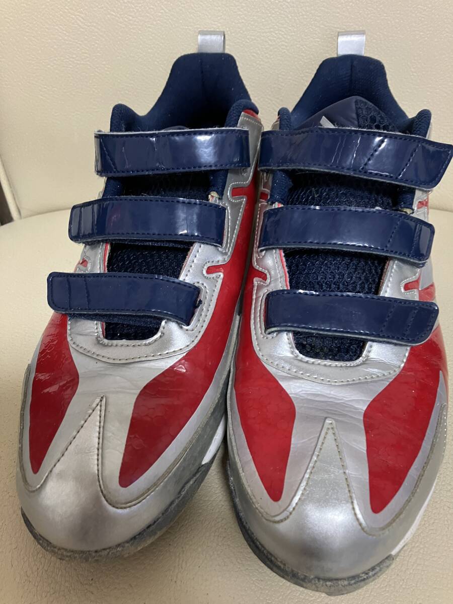 adidas アディダス　ベースボールトレーニングシューズ　SPG753001 レッドxシルバー 27.5cm _画像2