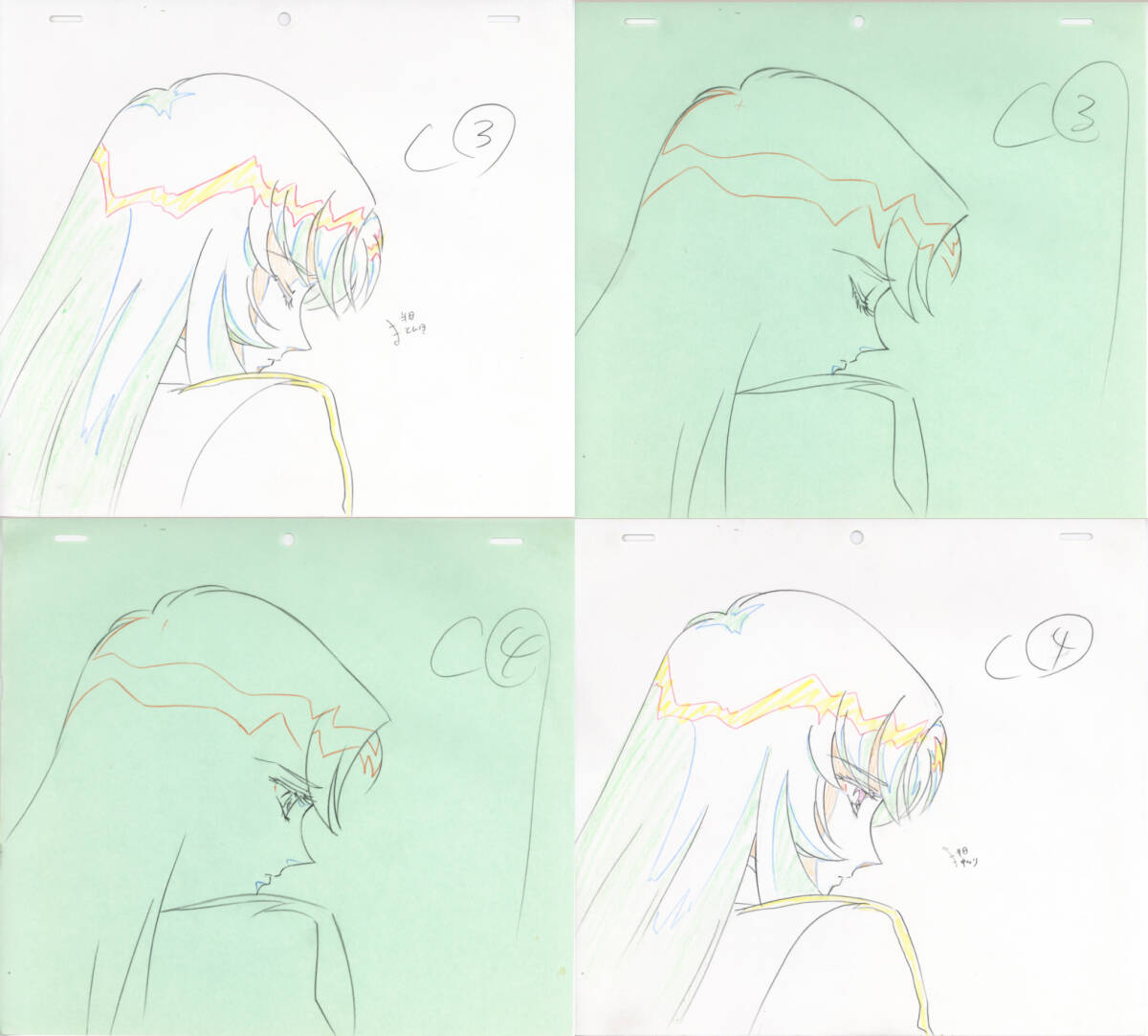 「少女革命ウテナ」＃４中心　レイアウト、原畫セット