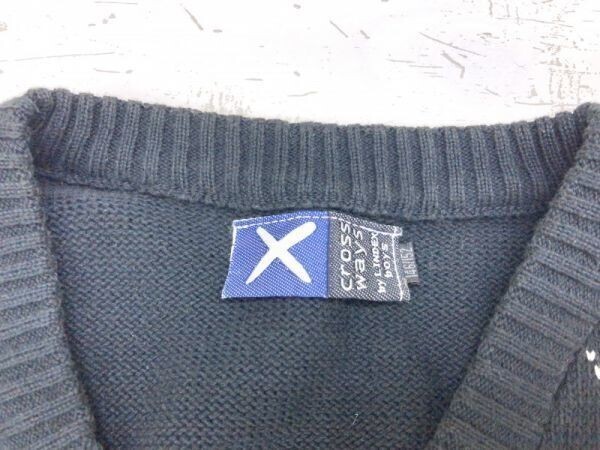 cross ways by LINDEX boys 子供服 男児 ボーイズ アーガイル アメカジ オールド インポート コットンニット ベスト 綿100% 152 紺_画像3