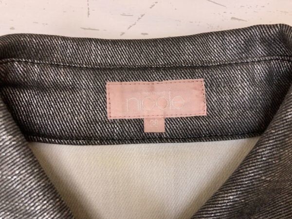 nicole boutique ニコル オールド レトロ古着 ラメ糸 光沢 ブルゾン トラッカー ジャケット レディース 38 グレー_画像3