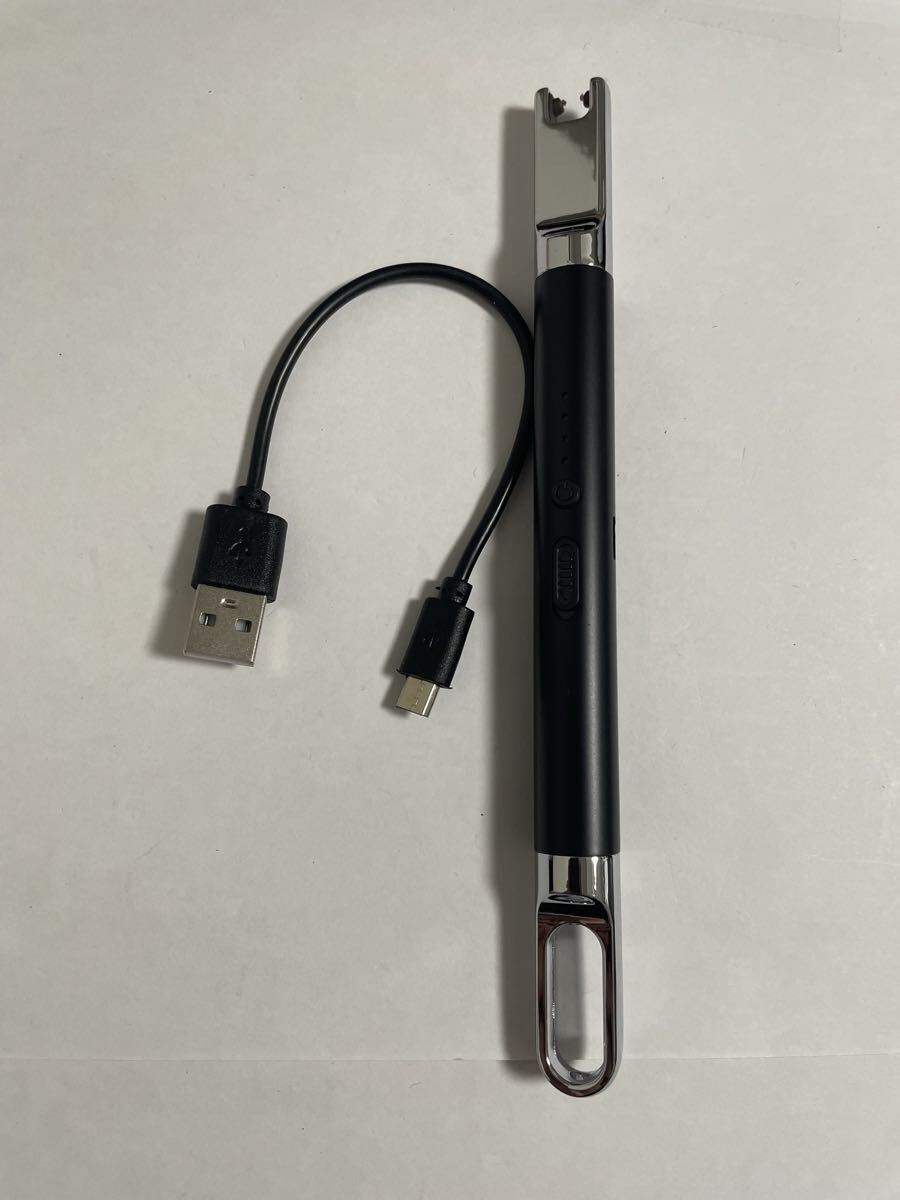 プラズマライター USB充電式 点火ライター BBQ お墓参り アウトドア用ライター 軽量 防風 電子ライター 電量表示　_画像3