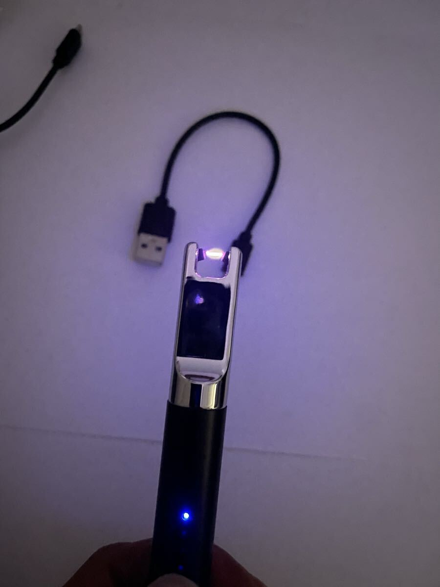 プラズマライター USB充電式 点火ライター BBQ お墓参り アウトドア用ライター 軽量 防風 電子ライター 電量表示　_画像4