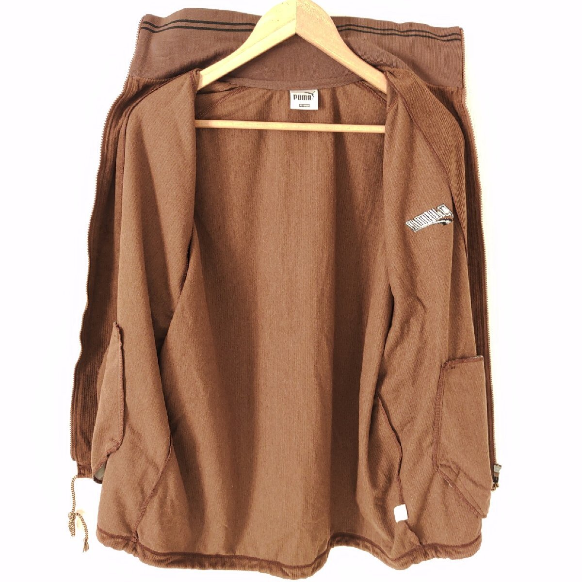 (^w^)b puma プーマ ヒットユニオン 80s 90s ビンテージ コーデュロイ トラックジャケット ジャージ ブルゾン アウター 上着 茶 L O15737DD_画像3