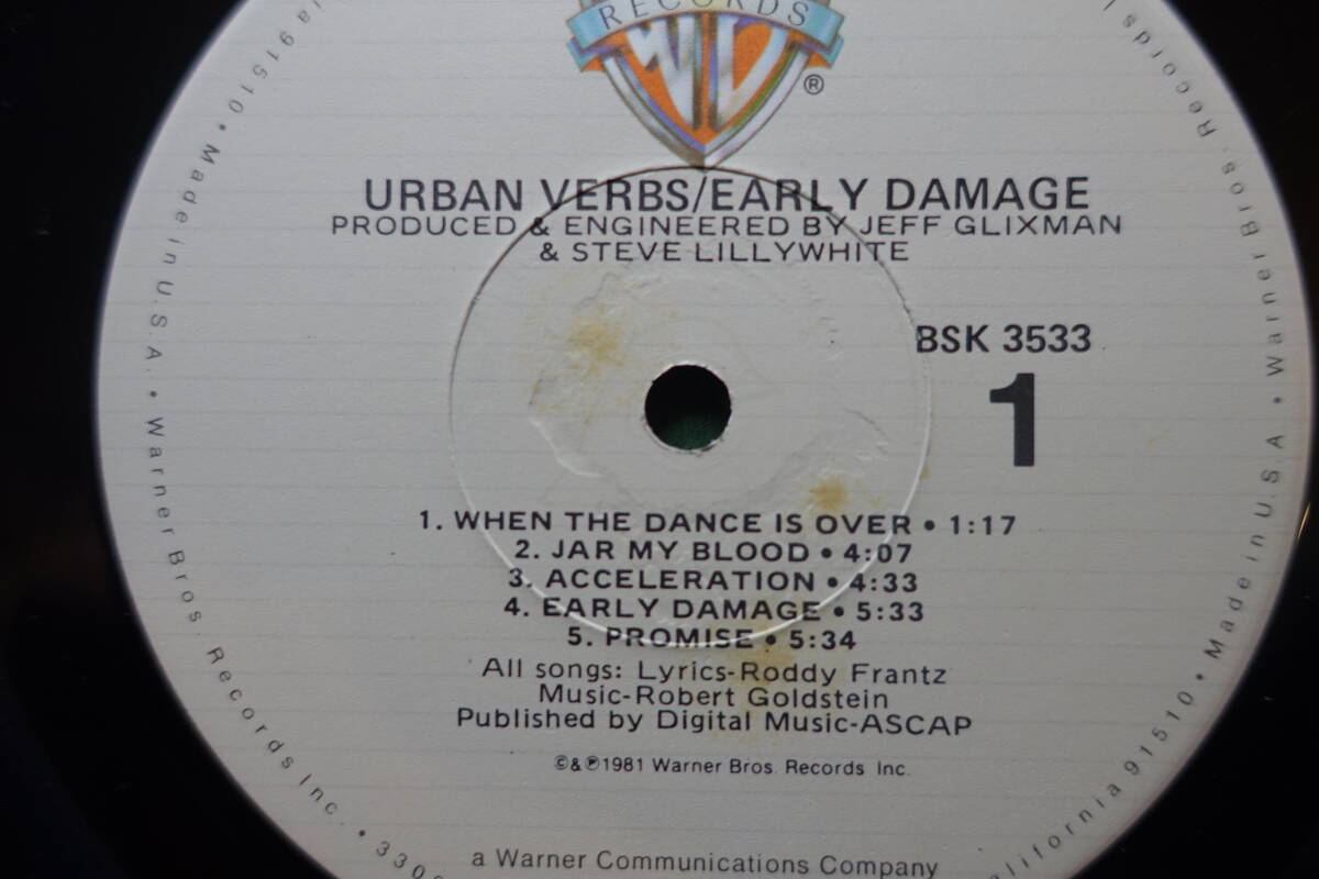  Urban Verbs /// Early Damage /// New Wave /// Talking Heads LP_画像3