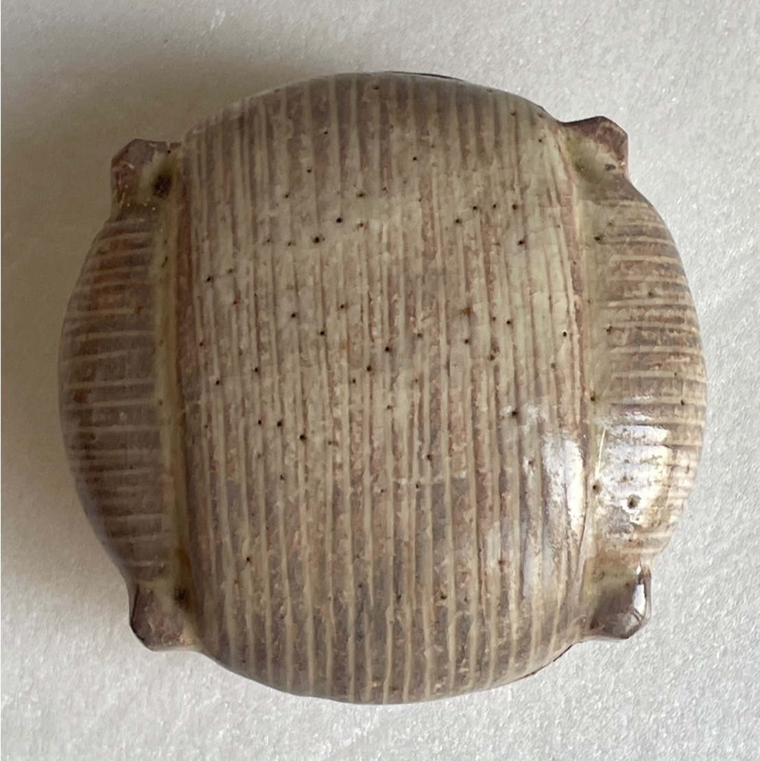 【和美】十二代 田原陶兵衛 萩焼 糸巻香合 共箱 茶道具 20_画像4