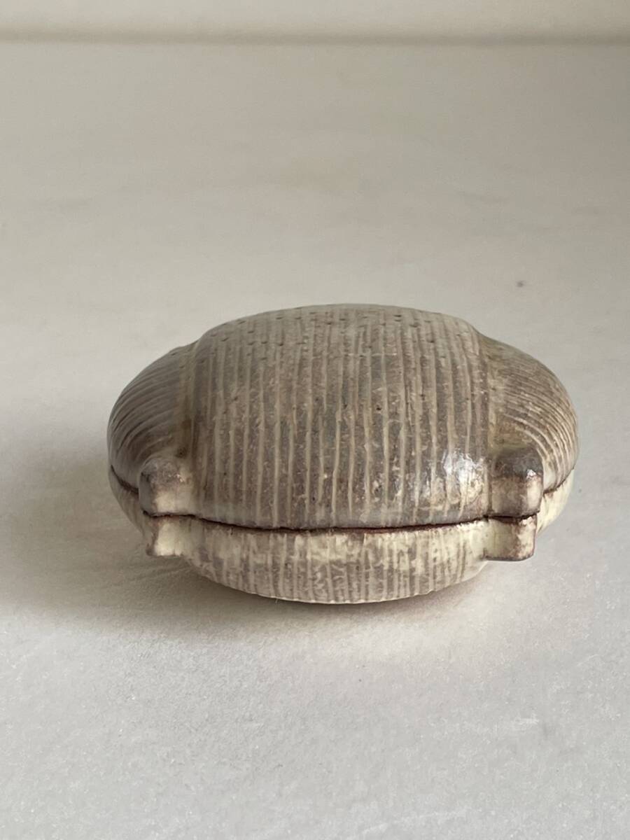 【和美】十二代 田原陶兵衛 萩焼 糸巻香合 共箱 茶道具 20_画像9