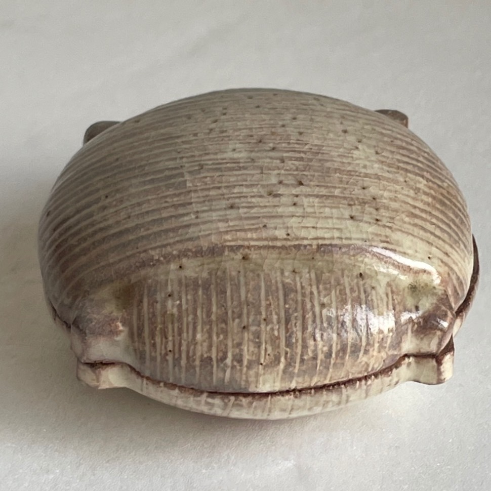 【和美】十二代 田原陶兵衛 萩焼 糸巻香合 共箱 茶道具 20_画像3