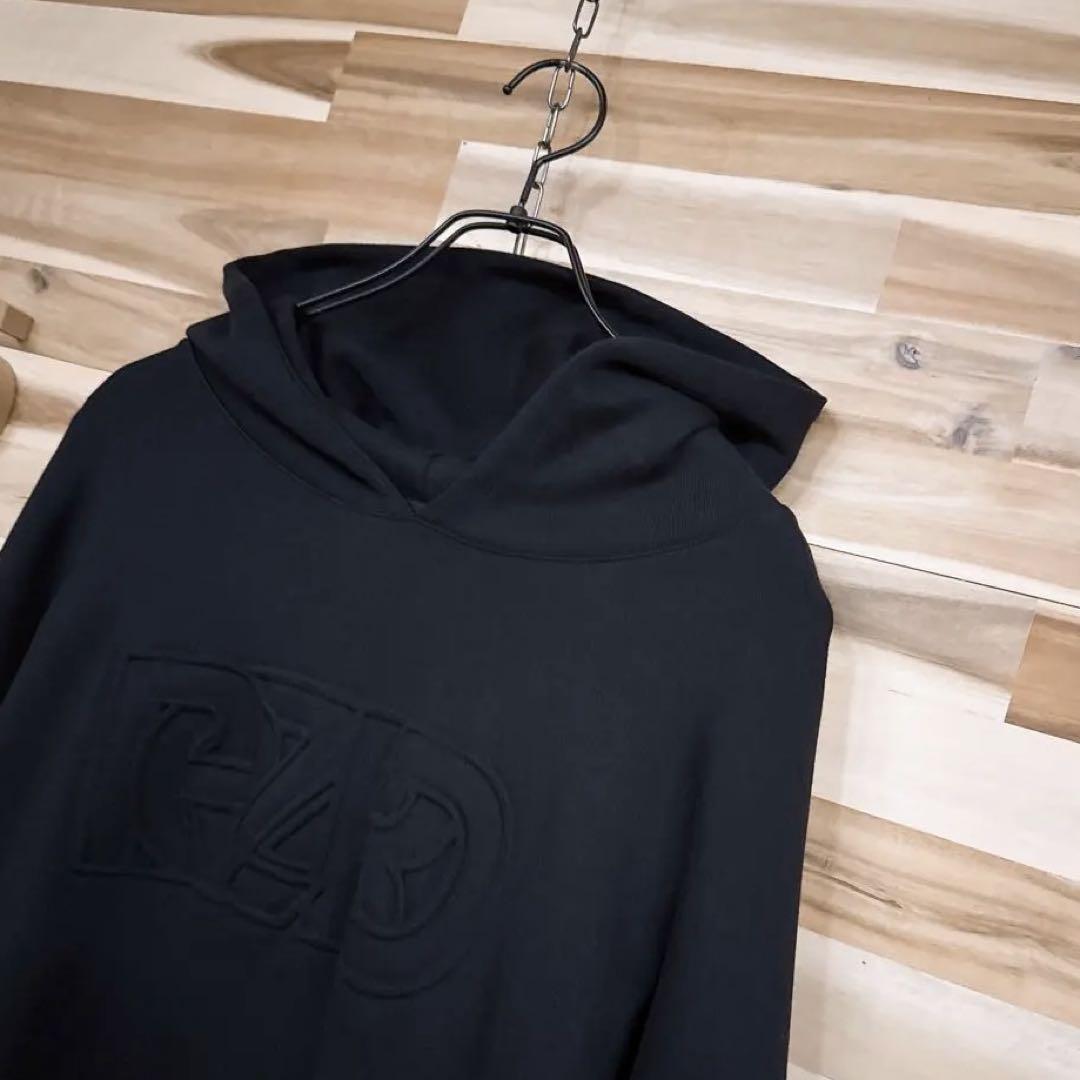 【リザード】エンボス 立体3Dロゴ フーディー パーカー オーバーサイズ M 黒【HFby6PR】メンズ・洋服・秋冬【N3T4G3W】_画像2