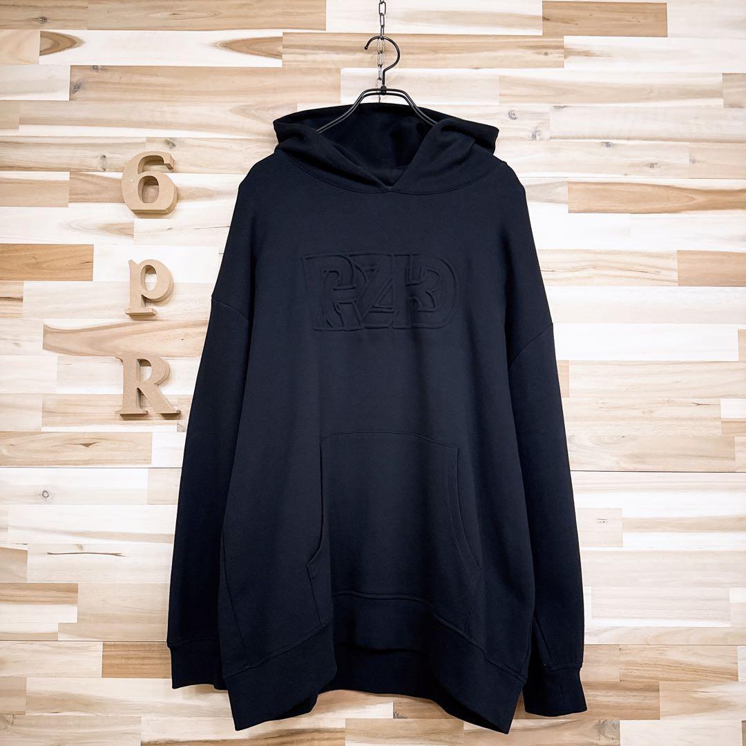 【リザード】エンボス 立体3Dロゴ フーディー パーカー オーバーサイズ M 黒【HFby6PR】メンズ・洋服・秋冬【N3T4G3W】_画像3