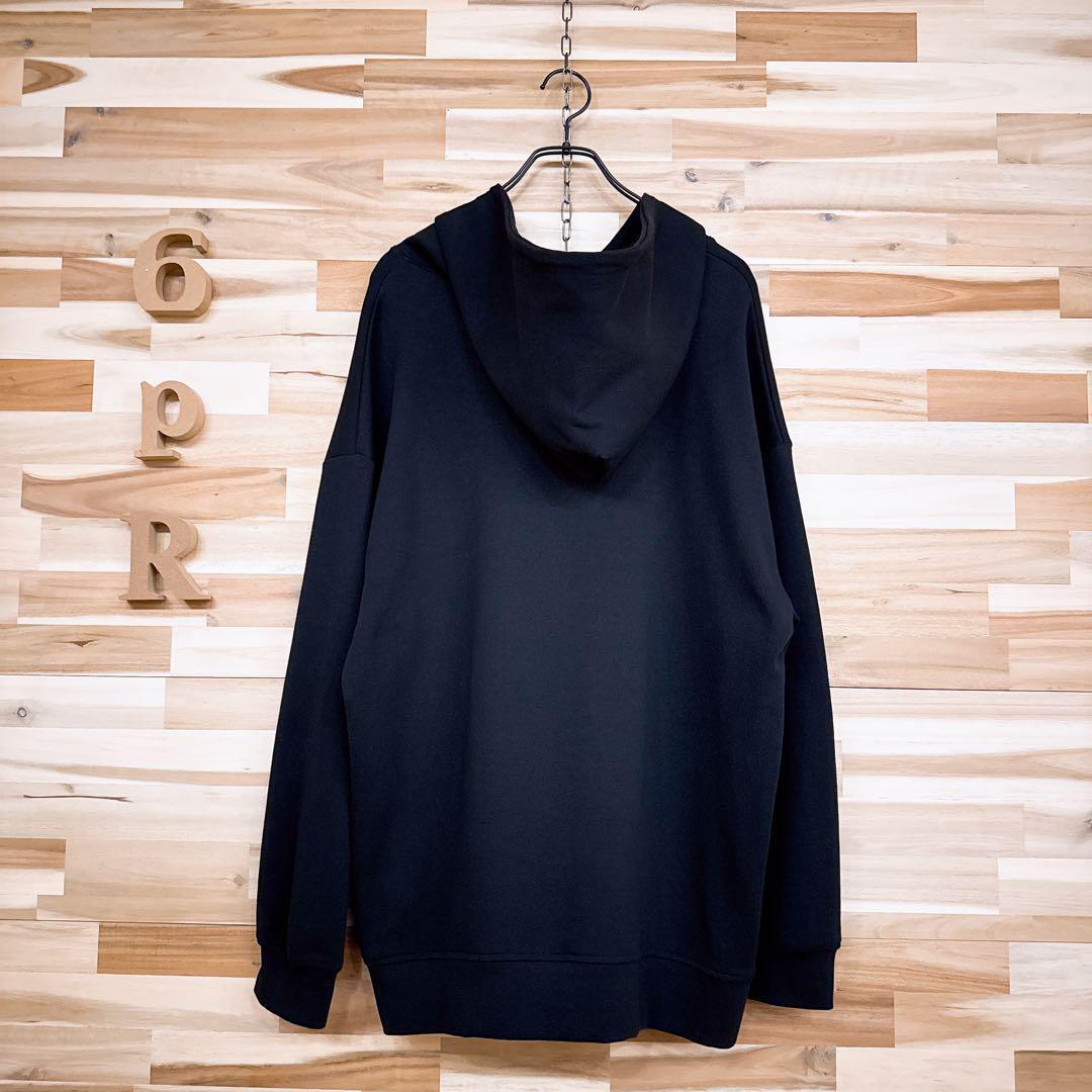 【リザード】エンボス 立体3Dロゴ フーディー パーカー オーバーサイズ M 黒【HFby6PR】メンズ・洋服・秋冬【N3T4G3W】_画像4